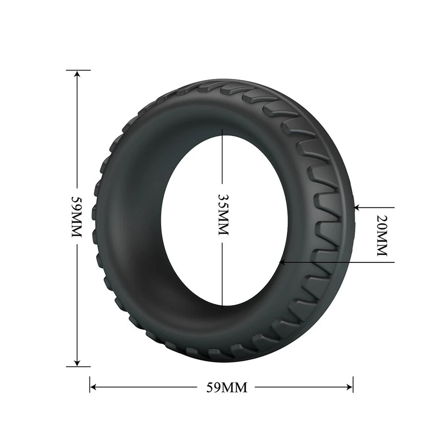 CRAZY BULL - MERRITT TEXTURED SILICONE COCK RING BLACK